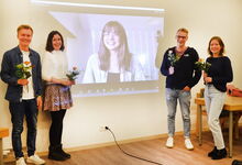 Sie freuen sich auf die gemeinsame Arbeit im KKJK-Vorstand (von links): Ole Mewes, Nora Schneider, Sarina Schneider (per Zoom), Luis Beimfohr und Karlotta Hamburg. Foto: Andrea Hesse