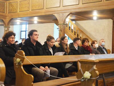 Großen Dank richtete Holger Grünjes an seine Familie, die den Gottesdienst in der Martinskirche mit ihm feierte. Foto: Andrea Hesse