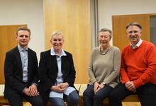 Das Präsidium der Kirchenkreissynode mit (von links) Dr. Bastian König, Christiane Höppner-Groth, Marion Doering und Tilmann de Boer. Auf dem Bild fehlt Laura Schmidt. Foto: Andrea Hesse