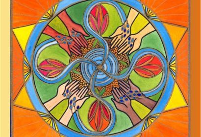 „Neue Geistkraft in unserer Mitte“: Das Motiv zum Frauensonntag wurde von der Lüneburger Künstlerin Karin Schwendt gestaltet.