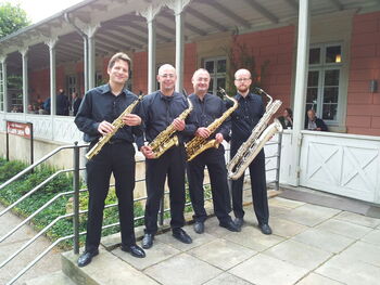 Die vier Musiker des Saxophonquartetts Hannover.