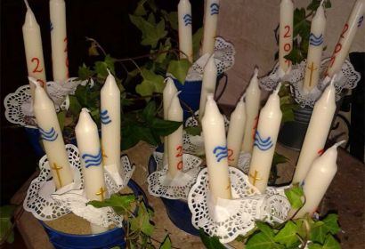 Jedes Kind durfte eine Tauferinnerungskerze mit nach Hause nehmen.