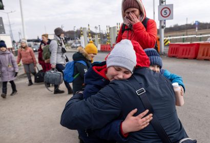 Ankunft ukrainischer Geflüchteter an dem polnisch-ukrainischen Grenzübergang Medyka. Foto: Frank Schultze, Diakonie Katastrophenhilfe