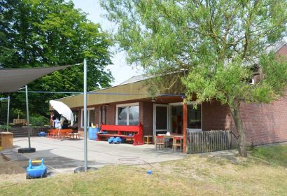 Die Kita St. Georg an der Krausenstraße hat auf ihrem Außengelände genug Platz für die Aufstellung der Krippencontainer. Foto: Andrea Hesse