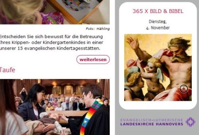 Das eingebunde sog. Widget auf der Kirchenkreis-Homepage.