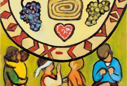 Die slowenische Künstlerin Rezka Arnuš malte das Titelbild zum Weltgebetstag 2019. © Weltgebetstag der Frauen, Deutsches Komitee e.V.