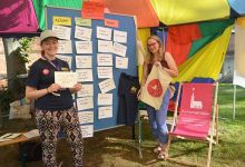 Lisa Hartkopf (links) und Kristin Volkmar sammelten Themen und Ideen für den Kirchentag 2025. Foto: Andrea Hesse